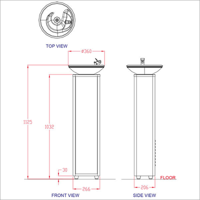 DF3C Floor-Mounted Drinking Water Fountain or Free-Standing Stainless Steel Drinking Fountain