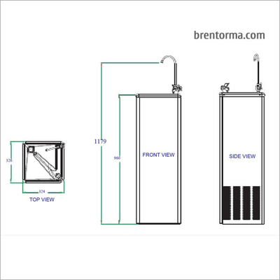 DF27C Stainless Steel Water Cooler Freestanding Drinking Fountain