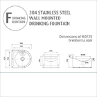 WDF25 Stainless Steel Wall Mounted Drinking Fountain