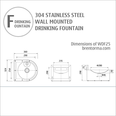 WDF25 Stainless Steel Wall Mounted Drinking Fountain