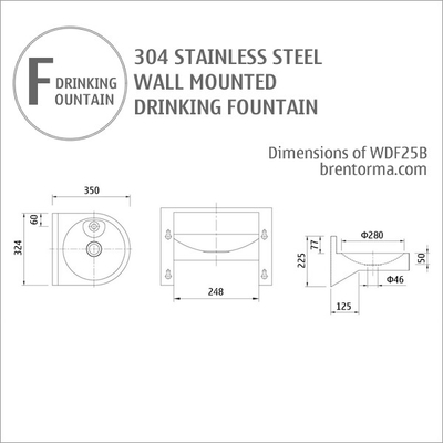 WDF25B Cost-Competitive Wall Mounted Stainless Steel Drinking Fountain