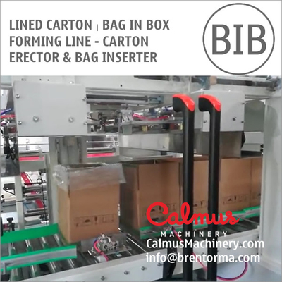 Lined Carton Forming Line - Carton Erector and Bag Inserter