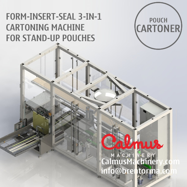 Form-Insert-Seal Monoblock Case Packer Cartoning Machine for Stand-Up Pouches